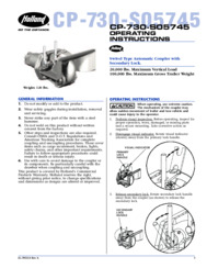CP-730-S05745 Swivel Type Automatic Coupler with Secondary Lock - Specification Guide