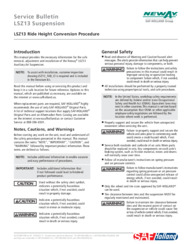 Service Bulletin - LSZ13 Ride Height Conversion Procedure
