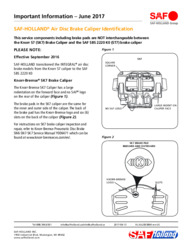 SAF Air Disc Brake Caliper Identification Bulletin