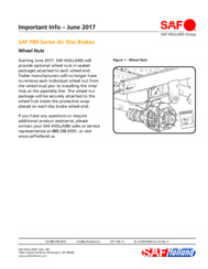 Important Info: SAF P89 Air Disc Brakes - Wheel Nuts