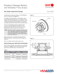 Disc Brake Head Unit Identification Change Bulletin for SAF INTEGRAL Disc Brakes