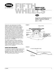 Inspection & Replacement of Rubber Upshock Cushions Service Bulletin for HOLLAND Fifth Wheels
