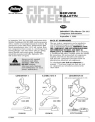 HOLLAND FleetMaster Fifth Wheel Component Information Service Bulletin