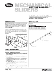 Modified Front Stop Bar For Hutch Rails Bulletin for HOLLAND Mechanical Sliders