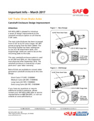 Camshaft Enclosure Design Improvement Bulletin for SAF Trailer Drum Brake Axles