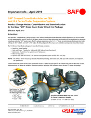 Consolidation & Standardization to the New "SC5" Dress Drum Brake Wheel End Package Bulletin for SAF CBX & ULX Series Trailer Suspension Systems