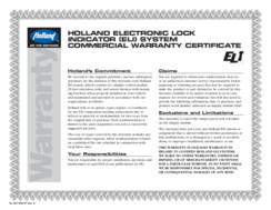 HOLLAND ELI System Commercial Warranty Certificate