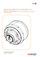 Recommendation for preparation of a  brake calculation (valid for the geographically Europe without Scandinavia and UK)